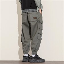 2021秋新白墙日系大码港风男工装多口袋束脚九分休闲裤K2023-P50，男装休闲裤，电商A001