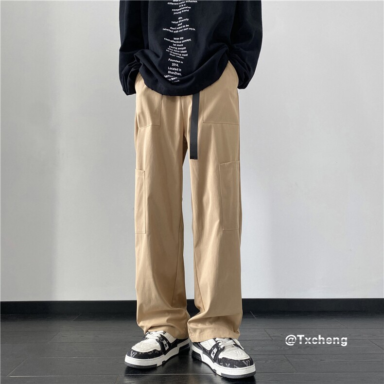 2023秋季新款INS宽松工装裤潮流按扣腰带B315-K23409-p45控58图片