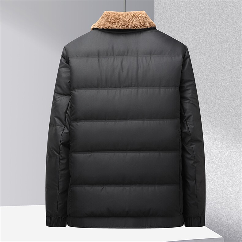 男士可脱卸帽毛领羽绒服冬季新款中年爸爸装加厚保暖外套休闲上衣,男装羽绒服,电商B212（原钱塘6029）