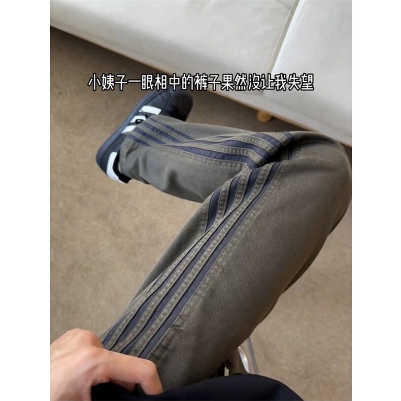 【网图】B221美式ins宽松直筒三条织带休闲裤LK25470-特P40控68,男装休闲裤,电商B221
