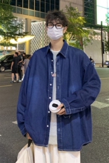港风夜景秋款水洗牛仔衬衫A247-S100P45控68，男装衬衫，电商A247
