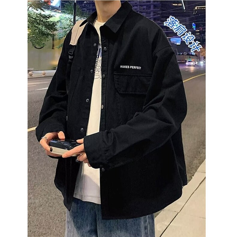网络图现货美式复古印高街潮牌花工装夹克翻领衬衫JVT01-P55,男装夹克,星座715-7