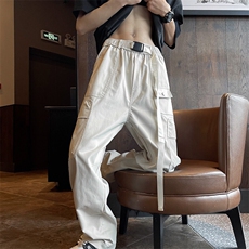 休闲裤男夏季薄款宽松裤子美式高街直筒裤KK258-P40，男装休闲裤，星座911-3
