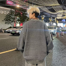 冬季男女韩版打底针织衫保暖宽松内搭加厚圆领水貂绒毛衣V22-P49，男装T恤，电商B245