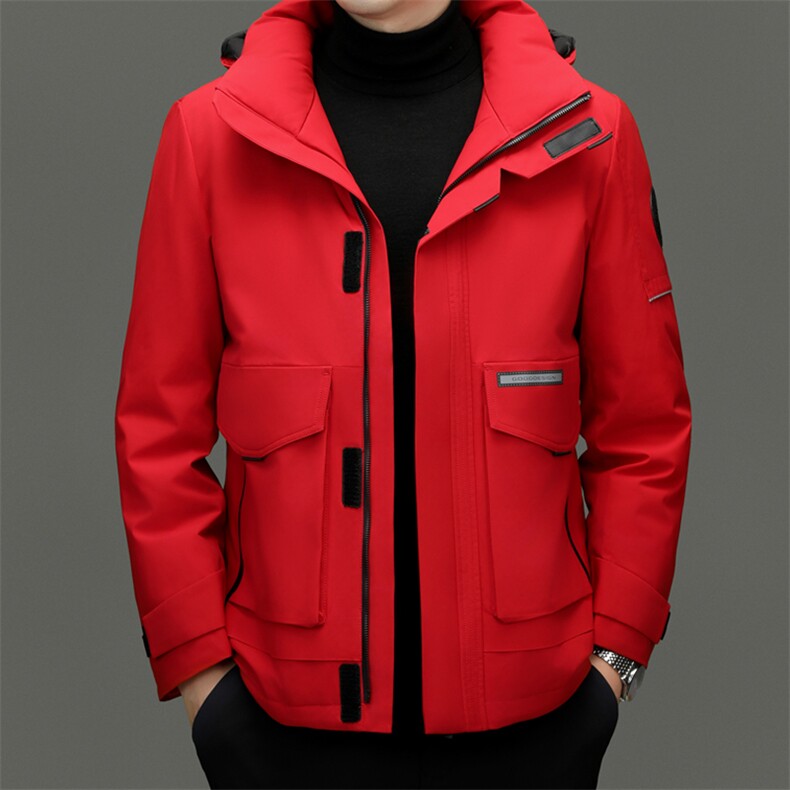 XL-R89616新款冬季男士白鸭绒羽绒服连帽保暖外套修身风衣大衣,男装风衣,电商B360