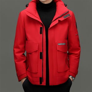 XL-R89616新款冬季男士白鸭绒羽绒服连帽保暖外套修身风衣大衣图片