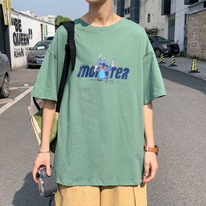 ！2021夏季新款男士短袖T恤宽松百搭五分半袖体恤衫T2153P25图片