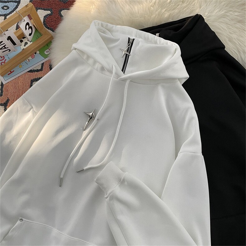高领连帽卫衣男套头休闲潮牌运动美式高街痞帅青少年外套CQ41-p45图片