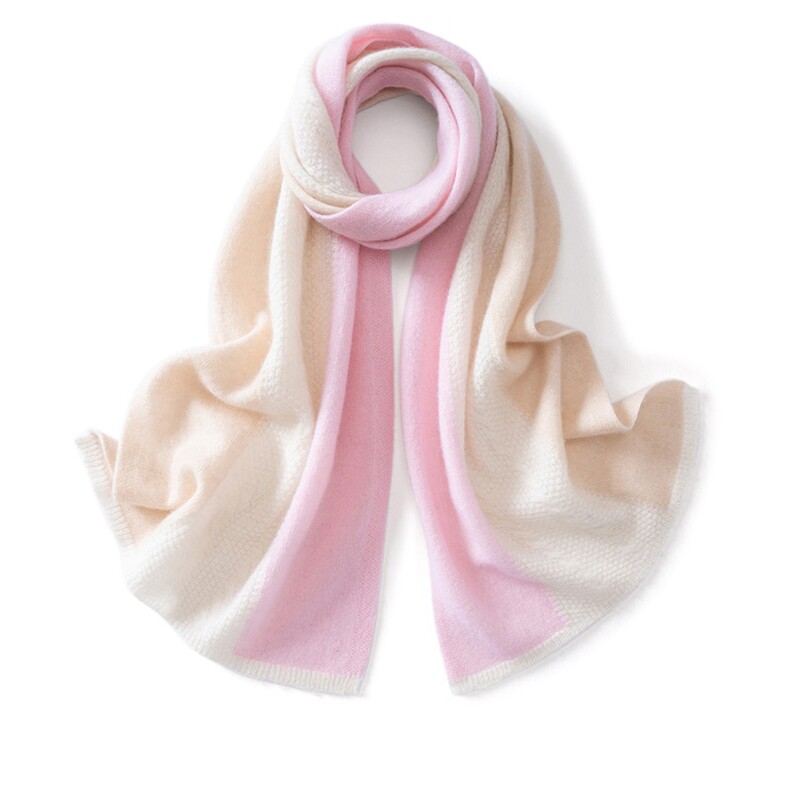 2025年秋季新款三色扭花针织羊绒围巾时尚休闲通勤百搭，围巾，蒙娇羊绒