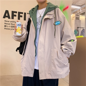 秋冬新品宽松街头运动风棒球服班服连帽夹克外套男装 W1571-P55图片