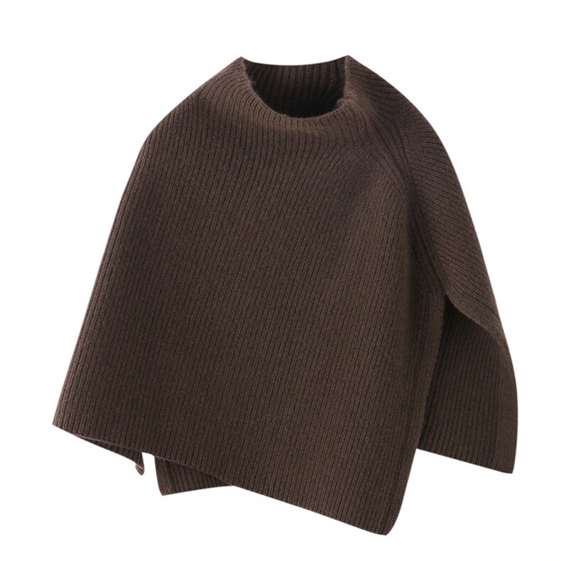 2025新款时尚百搭通勤简约休闲斗篷披肩，披肩，朝思纯山羊绒