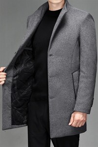 羊毛呢子外套男秋冬中长款立领妮子风衣休闲呢子大衣SJM802-P170，男装毛呢大衣，电商B212（原钱塘6029）