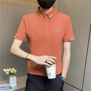 PL034-特P40社会小伙短袖T恤男夏季休闲潮牌修身翻领POLO衫网红图片