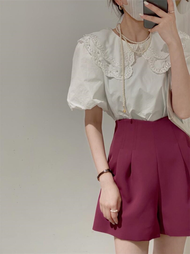 娃娃领小衫，其它，驿谷