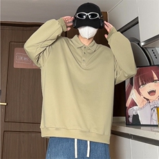 男士polo衫高级感痞帅成卫衣重男装正肩衬衫领长袖t恤潮8829/P36，男装卫衣，星座506
