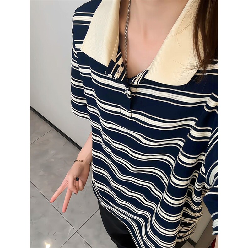 2026夏季新款条纹polo领百搭短袖T恤男DT6254-特P30建议零售价78，男装T恤，电商A001