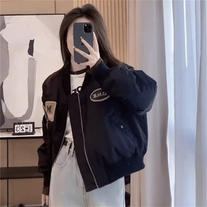 【原版做法】美式棒球服外套女秋季小个子短款气质百搭夹克上衣图片