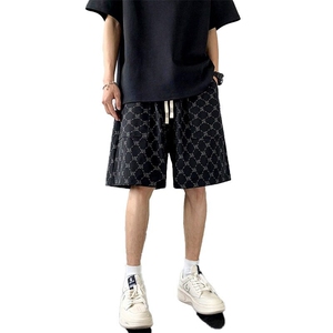 夏季五分短裤男士休闲冰丝短裤子男潮牌花裤衩大码沙滩裤宽松中裤图片