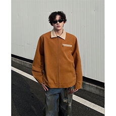 8XL-M春季水洗帆布短款夹克男生vintage美式复古工装外套JK003P98，男装夹克，电商B312