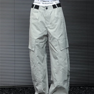 重工大口袋工装裤男女潮牌高街复古廓形结构伞兵冲锋裤MKA827 P49图片