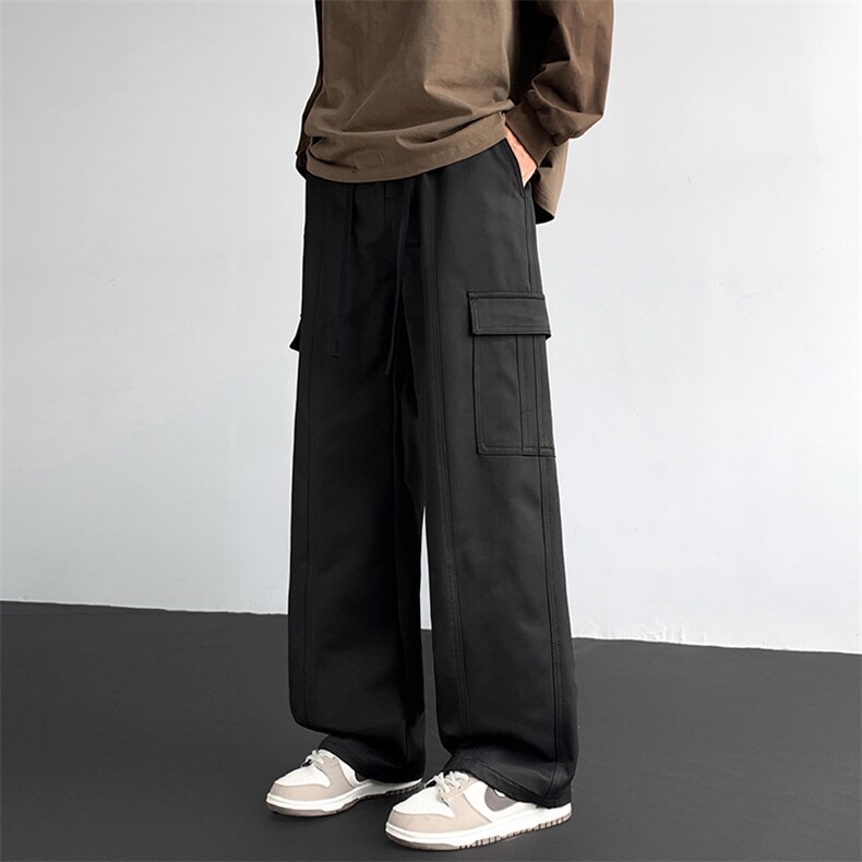 2025秋冬新款休闲男裤厚款直筒宽松松紧腰橡筋工装裤子潮3362-P43，男装工装外套，星座1006