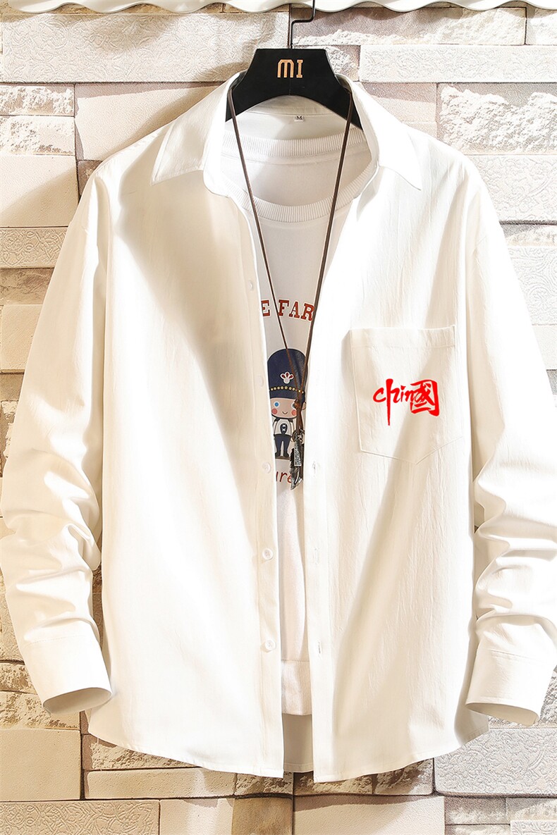 CS15276-P38加绒款-P48长袖衬衫男士大码宽松衬衣男寸衫砖墙,男装衬衫,电商A040A