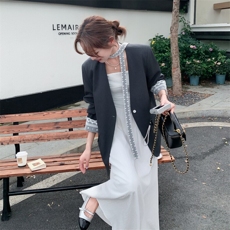 【26春新款】蕾丝拼接西装2D001-6763-P145-K238,女装西装,2D001