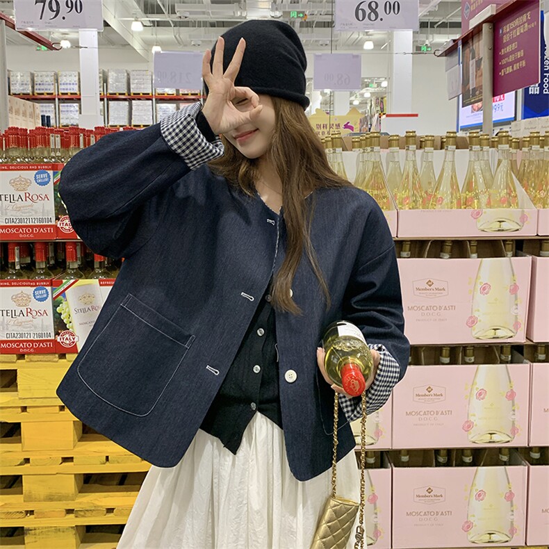 现货~~！！主推流行元素两面穿牛仔外套P135188,女装短外套,2C262