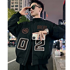 重工时尚刺绣字母外套男士春秋新款百搭美式夹克棒球服HHL81P68，男装夹克，星座1013-5