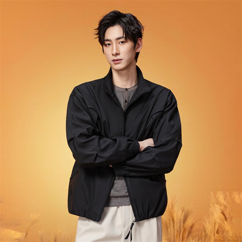 简约立领拉链夹克春季宽松休闲百搭设计感外套 XZ309 JK8636 P85图片