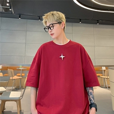 港风可拆卸四芒星多色短袖T恤男DT77783P16块特价：供抖音视频，男装T恤，星座227-7