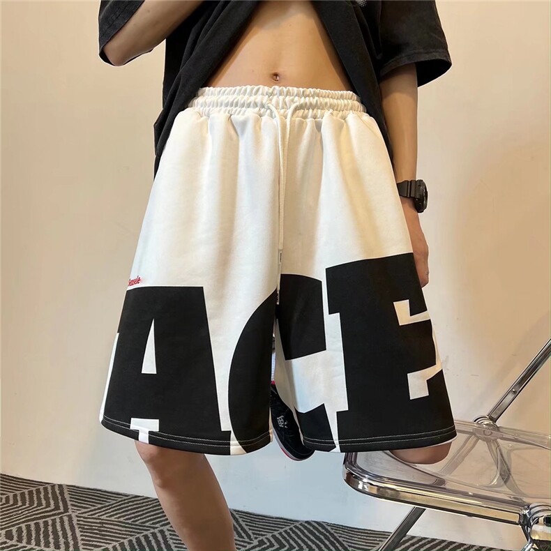 潮宽松型直筒夏季青春流行时尚潮牌五分裤运动裤YD22P26图片