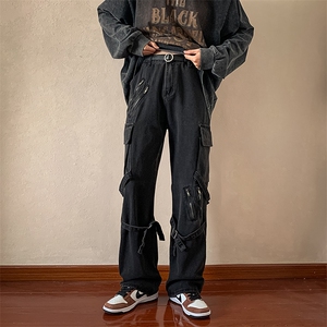 工装牛仔裤男款oversize高街vibe美式潮牌宽松裤子N0104-P50图片