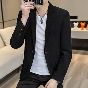 XZ8598P85新款灯芯绒休闲西装男外套韩版修身单西服上衣潮流韩版图片