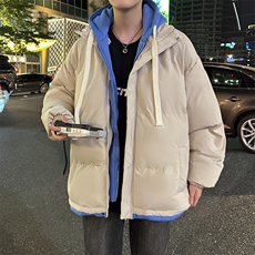 冬季假两件冬季外套韩版连帽加厚棉服运动休闲外套MY5062P-70，男装棉衣，电商A128