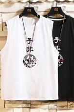 BX25070-P20港风运动汗背心男大码汗衫男无袖T恤男砖墙挂拍，男装T恤，电商A040A