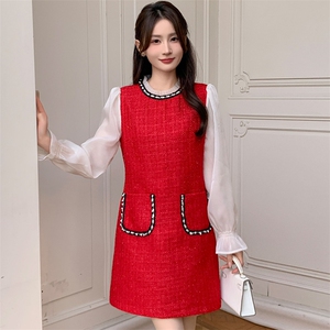 2024年春季新款女装时尚修身显瘦气质连衣裙，女装连衣裙，超帛