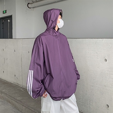 夏季休闲宽松户外轻薄防晒服连帽外套男女款条纹防晒衣F93111-p43，男装防晒衣，星座1008
