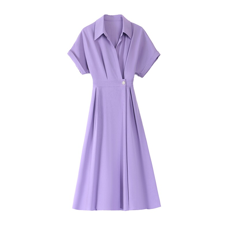 现货气质连衣裙女夏2022年新款法式洋气减龄收腰显瘦中长款裙子,女装连衣裙,韩美纤衣
