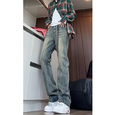 秋季美式ins高街hiphop水洗微喇复古蓝牛仔裤货号K2320P55，男装牛仔裤，电商A063