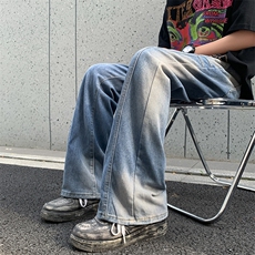夏季薄款水洗牛仔裤做旧复古宽松休闲新款微喇裤，男装牛仔裤，星座410-6（原星座1304-1）