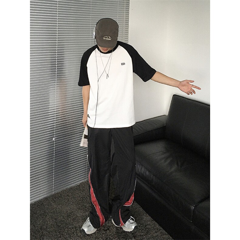 B221 美式ins高街小众拼接宽松休闲登山裤冲锋裤 LK23110-P65控88图片
