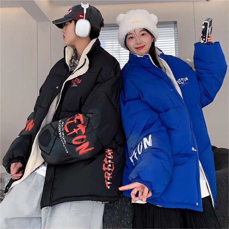 新款棉衣女加绒立领印花棉服外套面包服棉袄3350-P80控118,男装棉衣,星座207