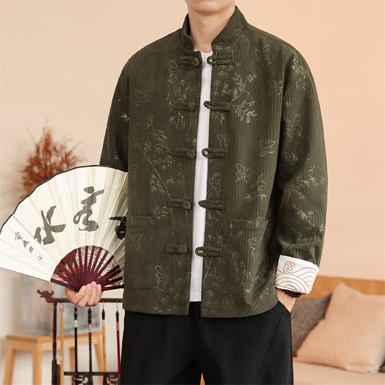秋冬 风盘扣灯芯绒休闲夹克外套唐装新中式男女潮 H337/P110图片