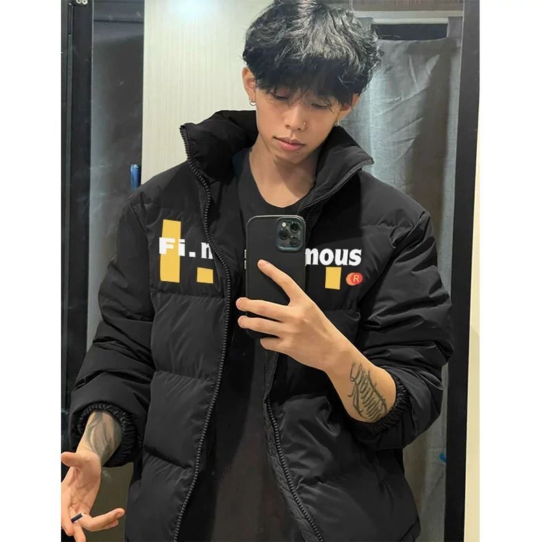 JY616-P65冬季加绒加厚棉袄外套青少年宽松立领潮牌面包服，女装短外套，星座1501-3