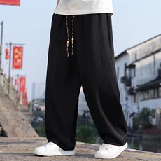 2026原创新款风男装宽松棉麻直筒裤透气大码休闲裤K178-P60，男装休闲裤，电商B277(原6028)