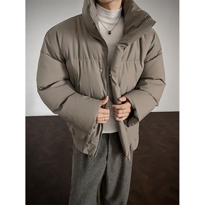 支持二开 立领PU皮棉服男短款棉衣外套宽松面包服 M810-P75图片