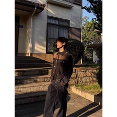 春秋高级感拼色复古丹宁水洗牛仔外套男休闲工装夹克LMJ755-P79，男装工装外套，星座1008