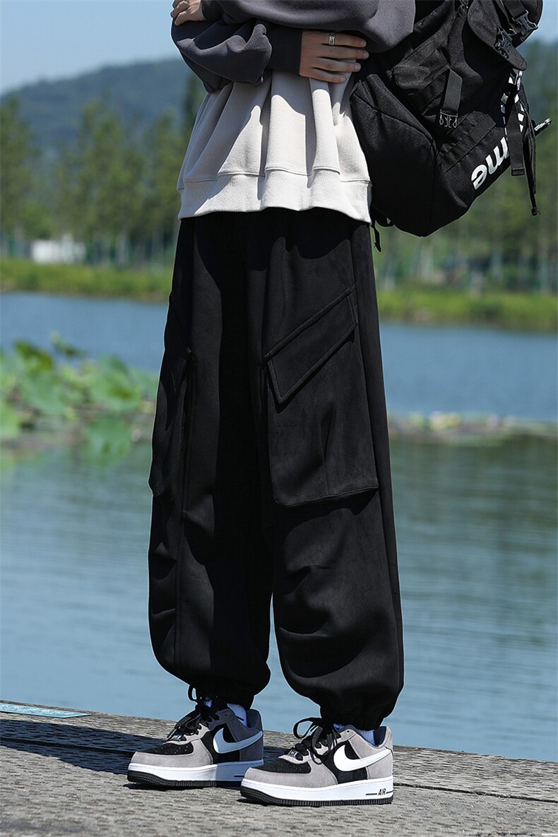 已出货宽松束脚裤设计感休闲裤长裤男KD617-P6088,男装休闲裤,电商D312-1