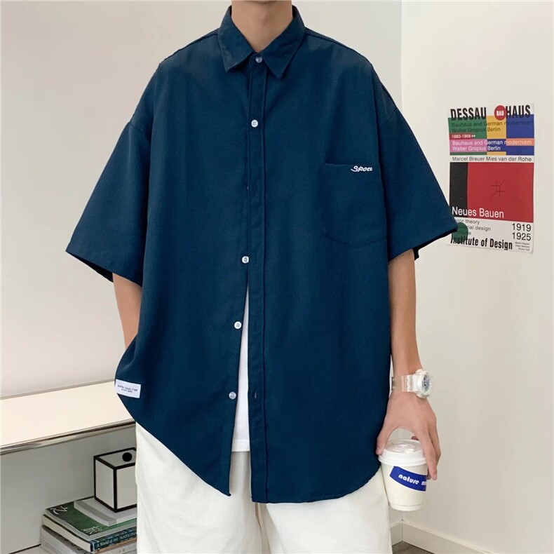 男夏季短袖衬衫潮流帅气休闲衬衫C40P34图片